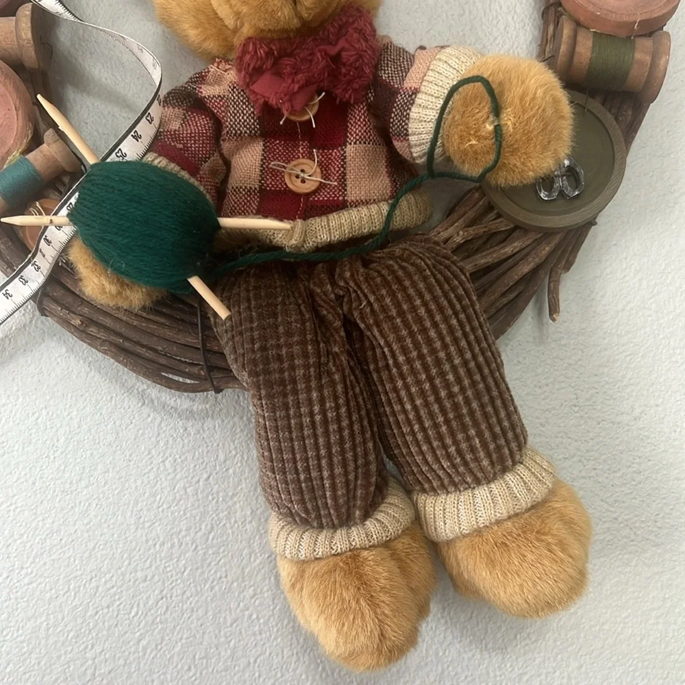 Rustic‎ Brown and Green Bear Art Wall Decor